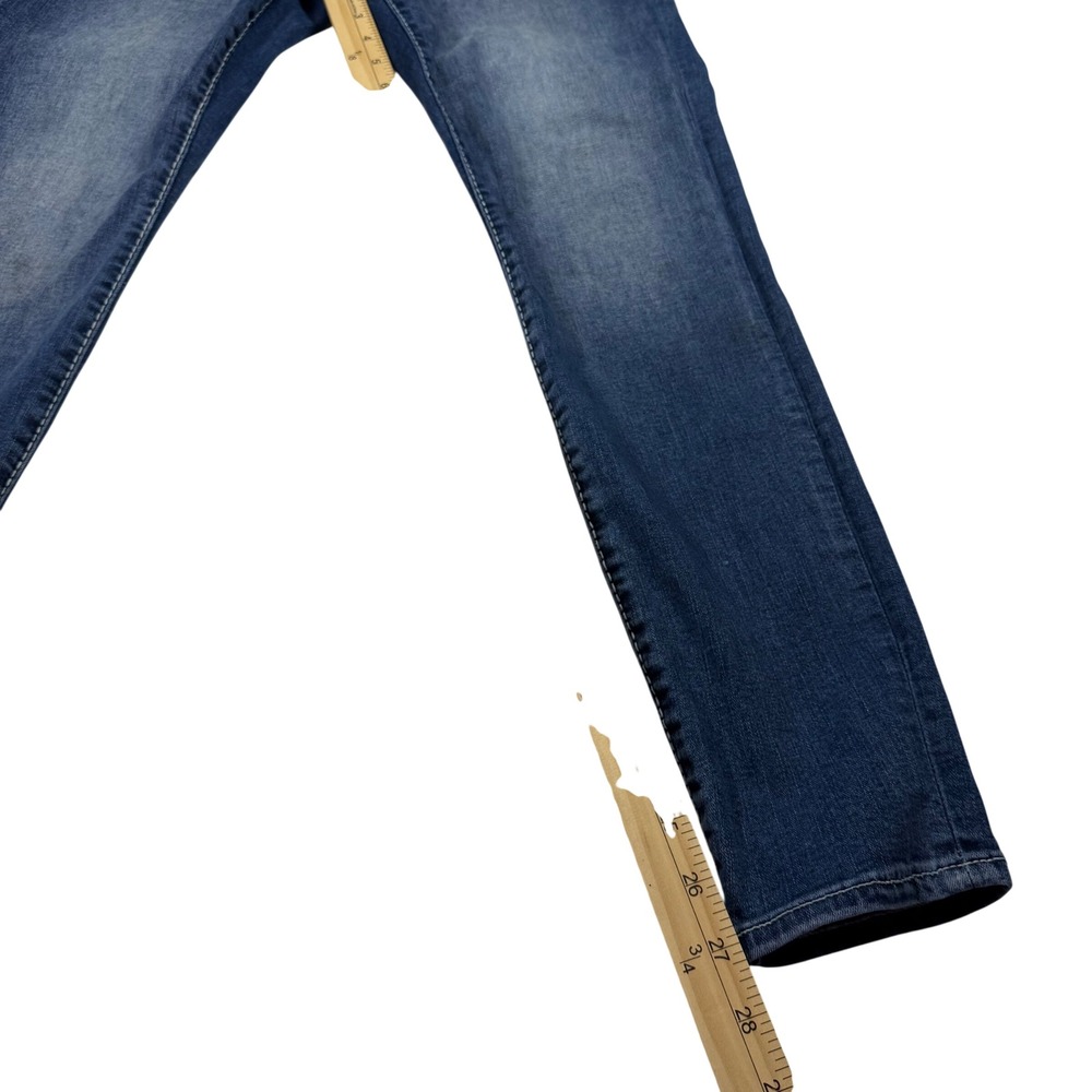 True Religion Jennie Curvy Mid Rise Super Skinny Blue Jeans Big T Stitch Size 29 - Picture 3 of 9